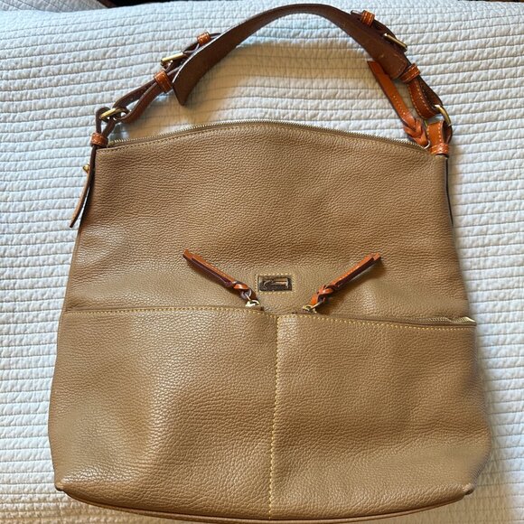 Michael Kors Pebbled Leather Hobo Shoulder Bag Tan Brown - Picture 2 of 12